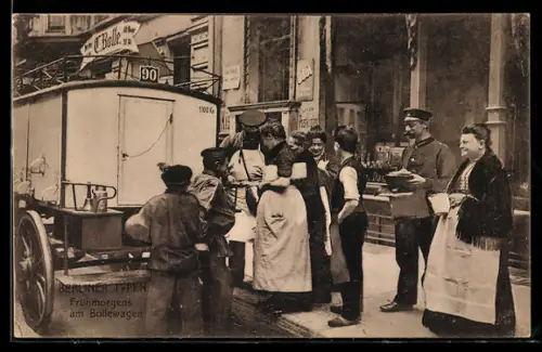 AK Berlin, Frühmorgens am Bollewagen