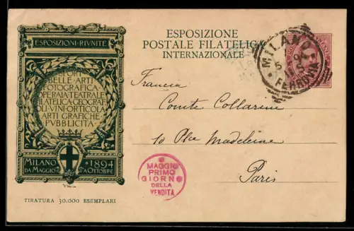 Vorläufer-AK Milano, Esposizioni Rivnite 1894