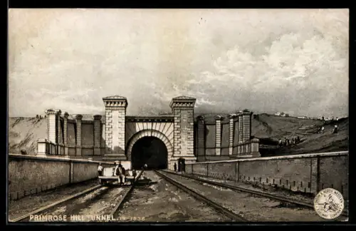 AK Primrose Hill Tunnel, Tunnelportal mit Gleisen