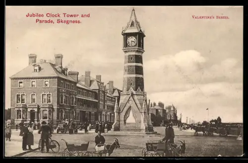 AK Skegness, Jubilee Clock Tower and Parade