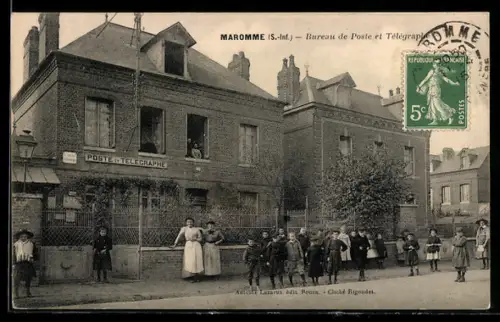AK Maromme /S.-Inf., Bureau de Poste et Télégraphe