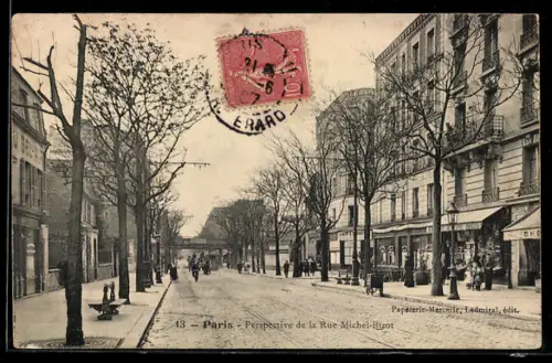 AK Paris, Perspective de la Rue Michel-Bizot
