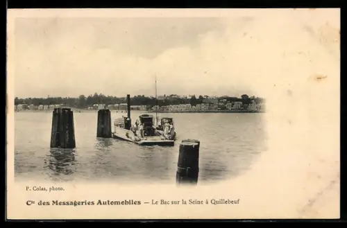 AK Quillebeuf, Le Bac sur la Seine à Quillebeuf