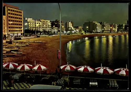 AK Las Palmas de Gran Canaria, Playa Las Canteras, nocturna