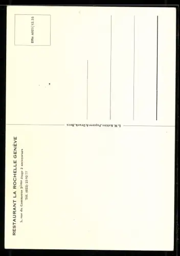 AK Genève, Restaurant La Rochelle, 5 rue du Commerce