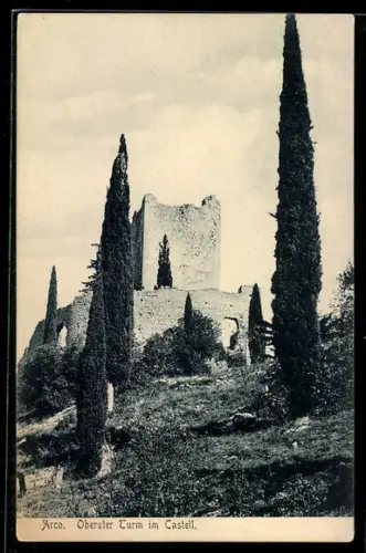 AK Arco, Oberster Turm im Castell