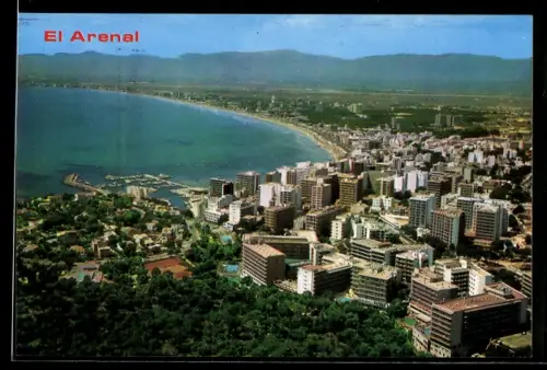 AK El Arenal, Luftaufnahme Strand und Hotelzone