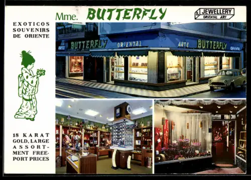 AK Las Palmas de Gran Canaria, Mme. Butterfly, Oriental Jewellery Shop, Sagasta 48-50