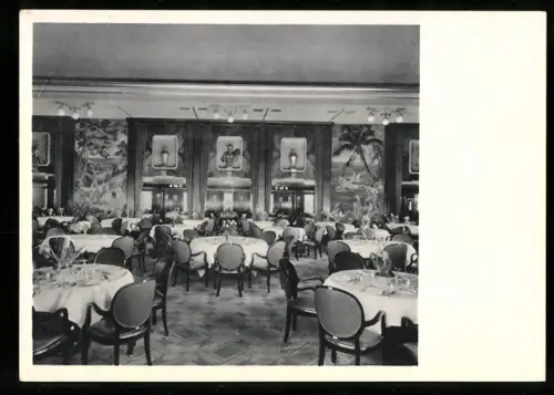 AK Passagierschiff Europa des Norddeutschen Lloyd Bremen, Speisesaal I. Klasse, Innenansicht
