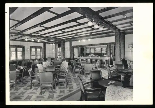 AK Passagierschiff Europa des Norddeutschen Lloyd Bremen, Rauchsalon, I. Klasse