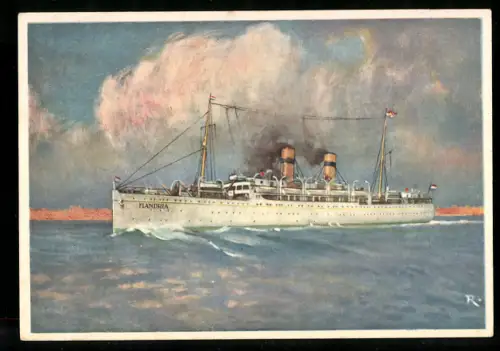 AK Passagierschiff S.S. Flandria des Koninklijke Hollandsche Lloyd auf See