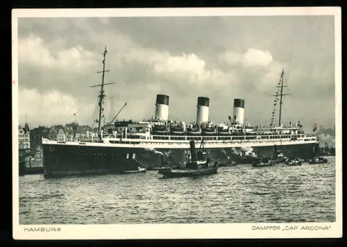 AK Passagierschiff Cap Arcona im Hamburger Hafen