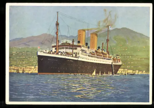 AK Passagierschiff Sierra Morena des Norddeutschen Lloyd Bremen beim Ausbooten der Passagiere