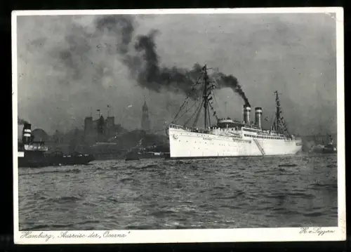 AK Hamburg, Ausreise vom Passagierschiff Oceana