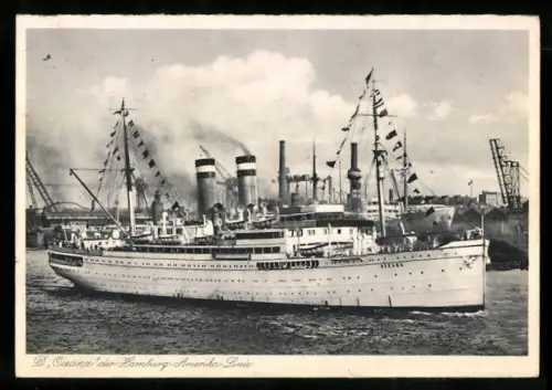 AK Passagierschiff Oceana der Hamburg-Amerika-Linie im Hafen