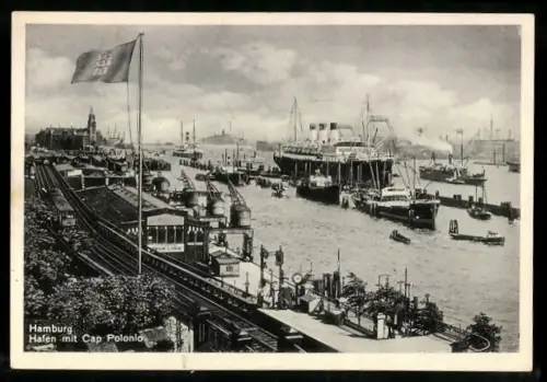 AK Hamburg, Passagierschiff Cap Polonio im Hamburger Hafen