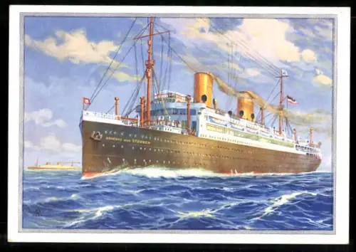 AK Passagierschiff General von Steuben vom Norddeutschen Lloyd auf hoher See