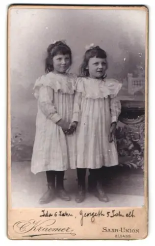Fotografie Camille Kraemer, Saar-Union, Portrait der Mädchen Ida und Georgette