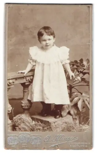 Fotografie O. Klinger, Strassburg i. Els., Rabenplatz 5, Porträt eines kleinen Kindes, 1897