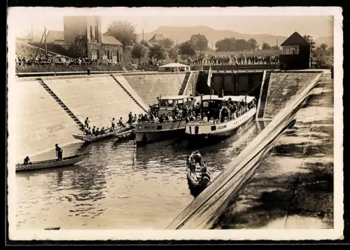 AK Augst, Augster Schleuse, Passagierschiffe Rheinfelden und Lällekönig in der Augster Schleuse