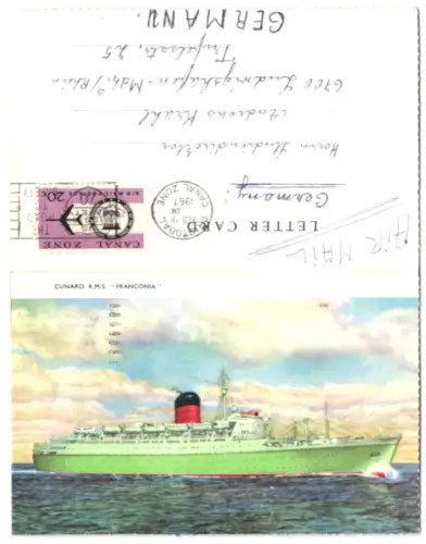 Klapp-AK Passagierschiff Cunard R.M.S. Franconia