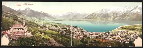 Klapp-AK Locarno, Panorama mit Madonna del Sasso und Orselina