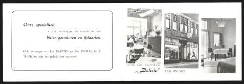 Klapp-AK Zandvoort, Hotel Delicia, Aussen- und Innenansichten