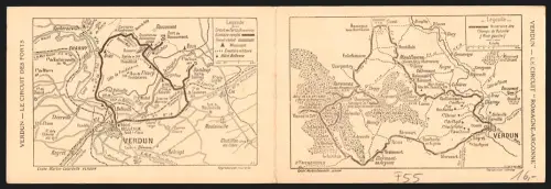 Klapp-AK Verdun, Landkarte mit Belleville, Moulainville und Belrupt, Hotel Bellevue