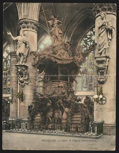 Klapp-AK Bruxelles, Chaire de l`Église Sainte-Gudule