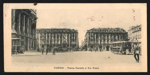 Mini-AK Torino, Piazza Castello e Via Roma, Strassenbahn