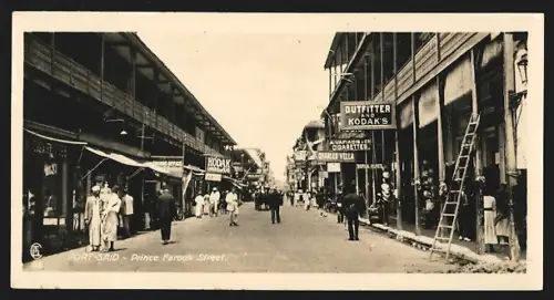 AK Port Said, Prince Farouk Street, Strassenszene mit Kodak-Geschäft