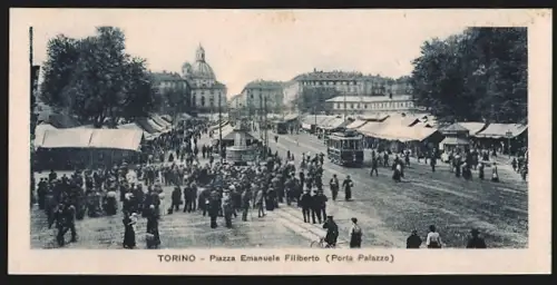 Mini-AK Torino, Piazza Emanuele Filiberto, Porta Palazzo, Strassenbahn