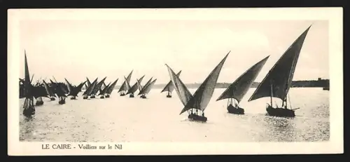 Mini-AK Le Caire, Voilliers sur le Nil