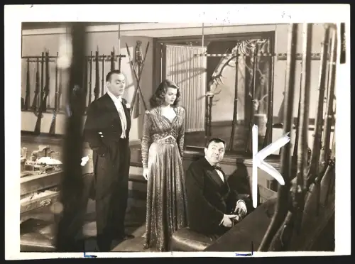 Fotografie Schauspieler Rita Hayworth und Charles Boyer in Sechs Schicksale, Grossformat 20 x 27cm