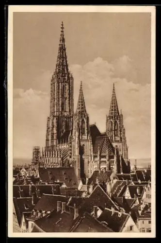 AK Ulm a. D., Blick aufs Münster, Ganzsache WHW Winterhilfswerk