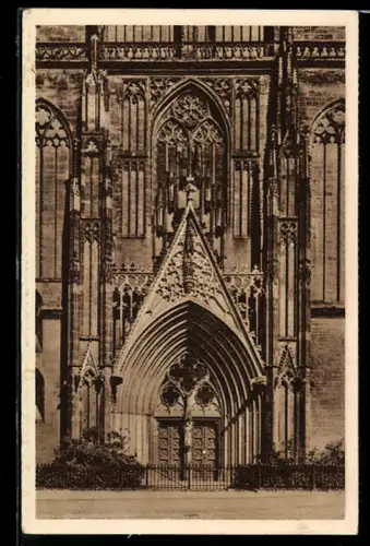 AK Magdeburg, Am Domhauptportal, Ganzsache WHW Winterhilfswerk