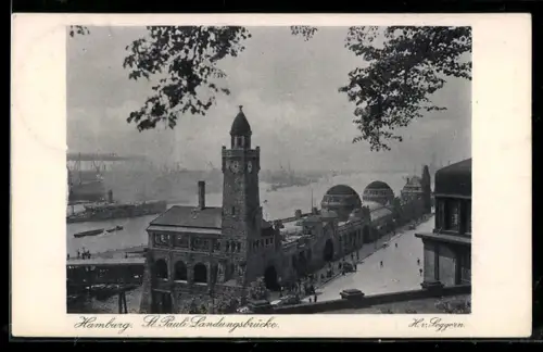 AK Hamburg, 31. Philatelistentag und Postwertzeichen-Ausstellung 1925, St. Pauli Landungsbrücke, Ganzsache