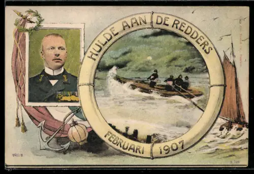 AK Ruderer der Seenotrettung im Einsatz, Prinz Heinrich von den Niederlanden