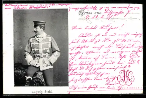 AK Schauspieler Ludwig Stahl in Uniform, Berliner Stadtpost