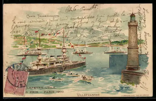 Lithographie Paris, Exposition universelle de 1900, Leuchtender Leuchtturm bei Halt gegen das Licht