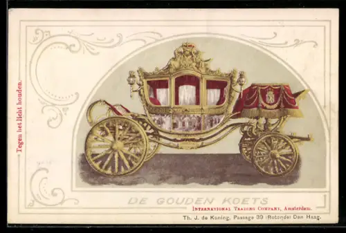 AK Kgl. Kutsche, Königspaar von den Niederlanden bei Halt gegen das Licht