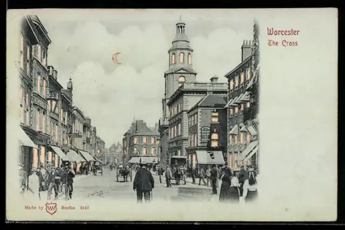 AK Worcester, The Cross, Leuchtende Fenster bei Halt gegen das Licht