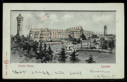 AK London, Crystal Palace, Leuchtende Fenster bei Halt gegen das Licht