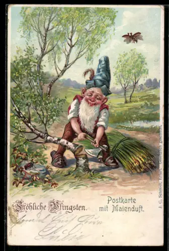 Duft-AK Angestrengter Zwerg fällt einen Baum