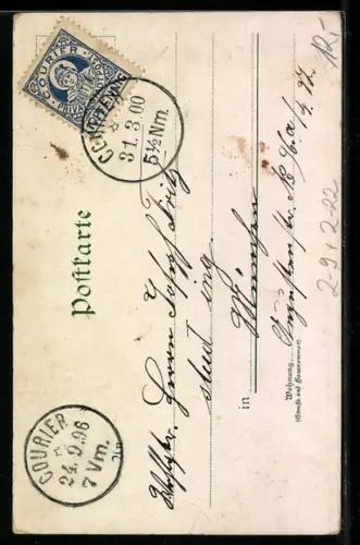 AK Postbote einer Privaten Stadtpost, Postgeschichte