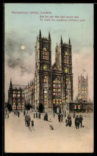 AK London, Westminster Abbey, Halt gegen das Licht