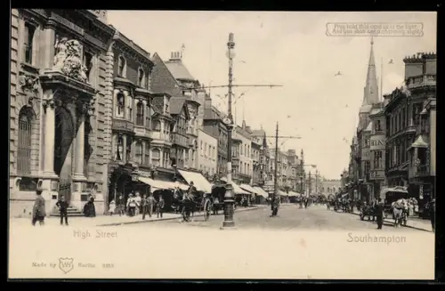 AK Southampton, High Street, Halt gegen das Licht