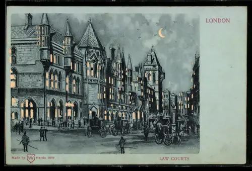 AK London, Law Courts, Halt gegen das Licht