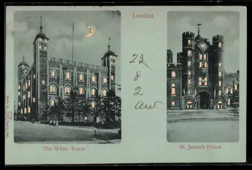 AK London, The White Tower, St. James`s Palace, Halt gegen das Licht