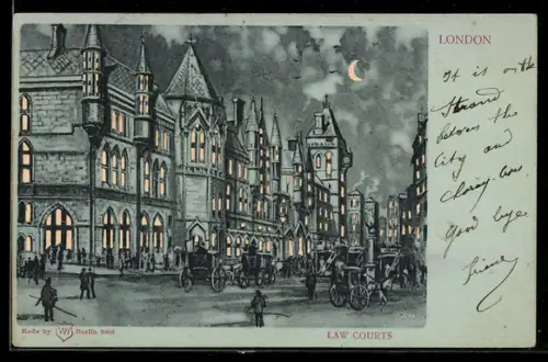 AK London, Law Courts, Halt gegen das Licht